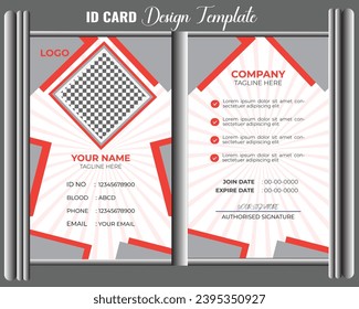 Modern and clean business id card template. professional id card design template with yellow color. corporate modern business id card design template. Company employee id card template design