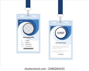 Modern and clean business id card template. professional id card design template with blue and red color.  Corporate company employee identity card template with yellow and blue color. 