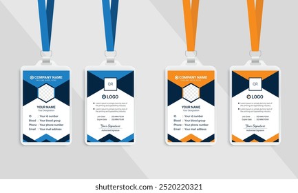 Modern and clean business id card template, Corporate Id card design template vector.