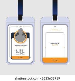 Modern and clean business id card template. professional id card design template with gradient color. corporate modern business id card design template