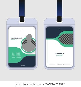 Modern and clean business id card template. professional id card design template with gradient color. corporate modern business id card design template