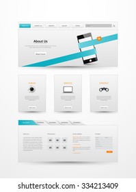 Modern Clean Business Website Template Design, Editable Vector Illustration.