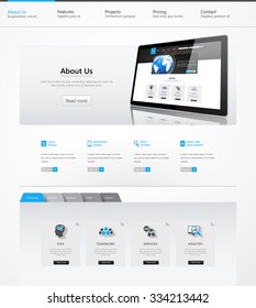 Modern Clean Business Website Template Design, Editable Vector Illustration.