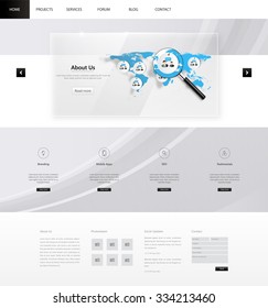 Modern Clean Business Website Template Design, Editable Vector Illustration.