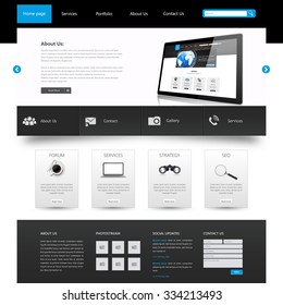 Modern Clean Business Website Template Design, Editable Vector Illustration.