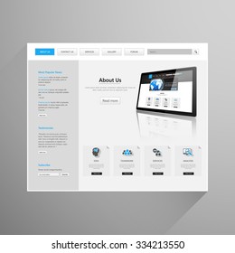 Modern Clean Business Website Template Design, Editable Vector Illustration.