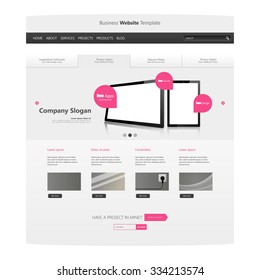 Modern Clean Business Website Template Design, Editable Vector Illustration.