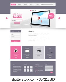 Modern Clean Business Website Template Design, Editable Vector Illustration.