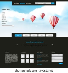 Modern Clean Business Website Template Design, Editable Vector Illustration.
