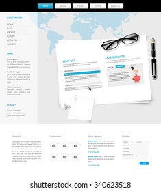 Modern Clean Business Website Template Design, Editable Vector Illustration.
