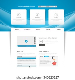 Modern Clean Business Website Template Design, Editable Vector Illustration.
