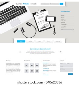 Modern Clean Business Website Template Design, Editable Vector Illustration.
