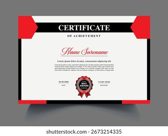 Conceito moderno de design de certificado limpo para empresas