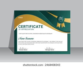 Modern clean certificate design template