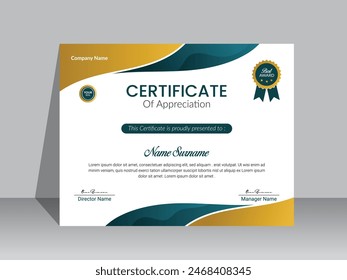 Modern clean certificate design template