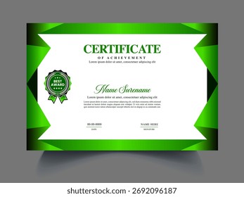 Modelo moderno de design de certificado limpo