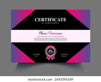 Modern clean certificate design template