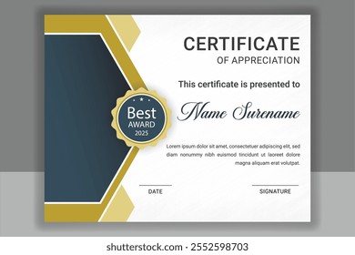 Modern clean certificate template ,certificate template,certificate design ,modern certificate design.