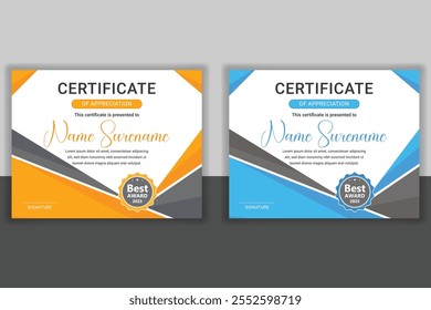 Modelo moderno de certificado limpo, modelo de certificado, design de certificado, design de certificado moderno.