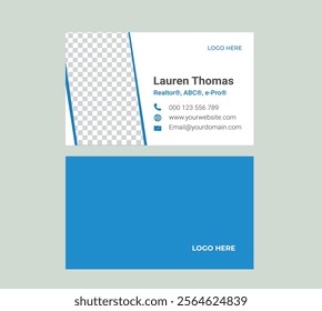 Modern Clean and clear business card design template 