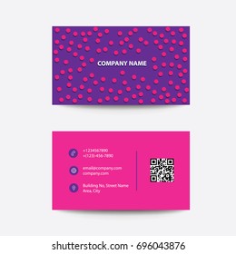 Modern Clean Concept Flat Business Visiting Card - Violet Blue Color