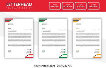 Modern Clean Corporate business Letterhead Design Template	