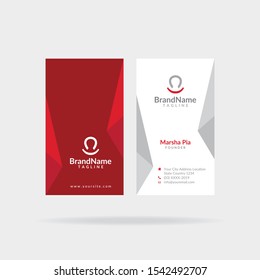 Modern Clean Corporate Red and Grey Business Card Template Vector Illustration