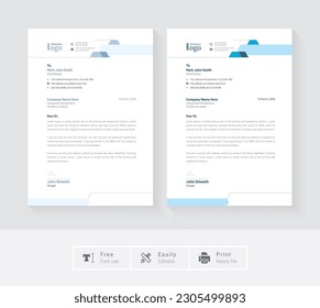 Modern Clean and Creative business letterhead design template. Abstract Professional company letterhead template for your business