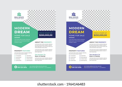 Modern Clean Creative Real Estate Flyer Template Design. Property Sale Flyer Template.
Flyer, Brochure, Magazine, Poster, Leaflets Template Vector Design For Real Estate Company A4 Page Design
