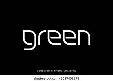 Modern clean decorative sans serif alphabet display font vector illustration