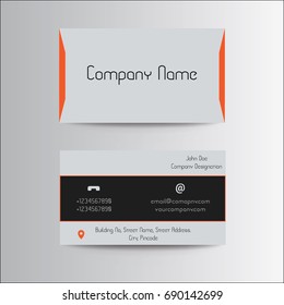 Modern Clean Design Flat Silver Business Visiting Card for Freelancers and Company