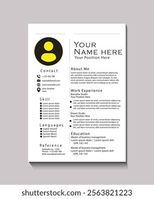 Modern, clean, and editable resume template, perfect for showcasing skills, experience, and education professionally.