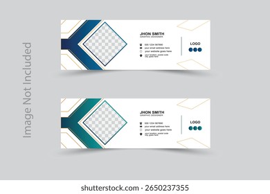 Modelo moderno e limpo de assinatura de e-mail para marcas pessoais ou corporativas. Perfeito para profissionais, freelancers e empresas. Totalmente editável, pronto para impressão e em camadas para facilitar a personalização em