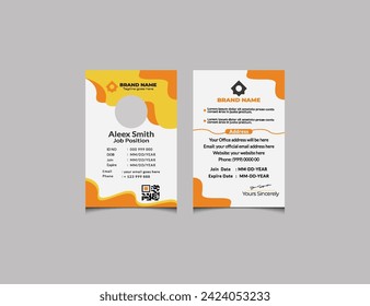 
Modern Clean Employee ID Card Design Vector Template  