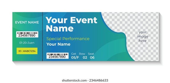 Modern and clean event ticket design, Conference and Event Ticket Template