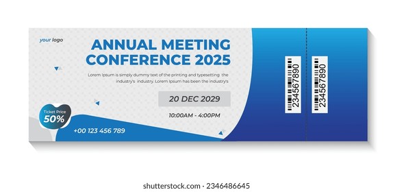 Modern and clean event ticket design, Conference and Event Ticket Template