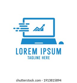 Modern clean fast laptop logo template design