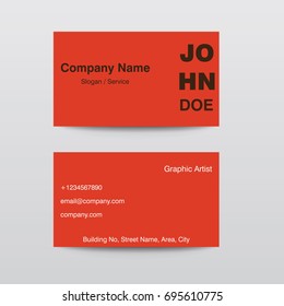 Modern Clean Flat Design Brown White Orange Color Business Visiting Card