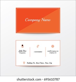 Modern Clean Flat Design Orange Shades Business Visiting Card