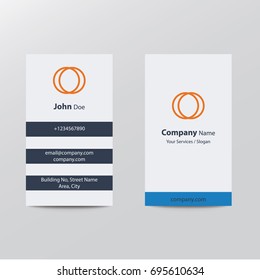 Modern Clean Flat Design Silver Blue Orange Color Business Visiting Card