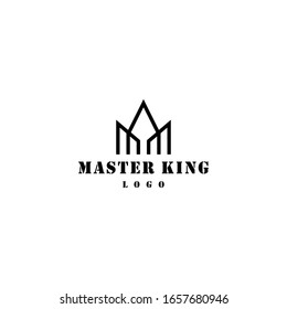 Modern, clean and geometric logo design of crown with white background - EPS10 - Vector.