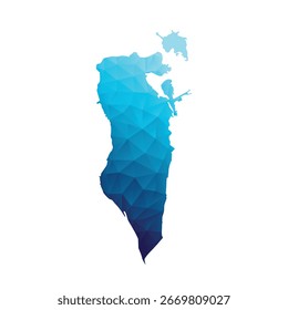 A modern and clean geometric map of Bahrain, featuring a vibrant gradient fill