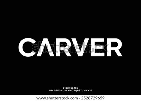 Modern clean geometric sans serif alphabet display font vector