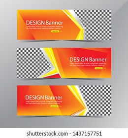 modern clean gradient red and yellow web template banner, sale discount banners