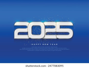 Modern and clean happy new year 2025 background.