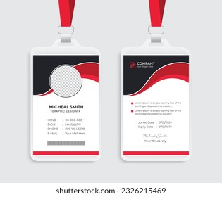 Moderne Vorlage für saubere ID-Karten. Design-Vorlage für Corporate ID-Karten. Personalausweis-Vorlage für Firmenangestellte.