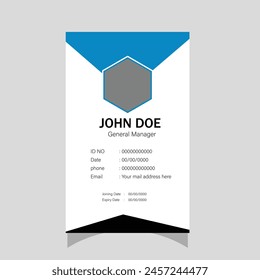 Plantilla de tarjeta de identificación limpia moderna. Plantilla Corporativa de diseño de tarjeta de identificación.