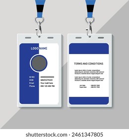 Modern Clean ID Card Template. Corporate ID card design template. Company employee id card template.