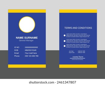 Moderne Clean ID Card Vorlage. Corporate Sound ID Card Design-Vorlage. Vorlage des Personalausweises des Unternehmens.