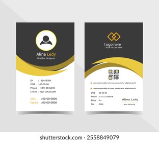 Modern Clean ID Card Template Employee ID card Identity Card Template Vector for your company